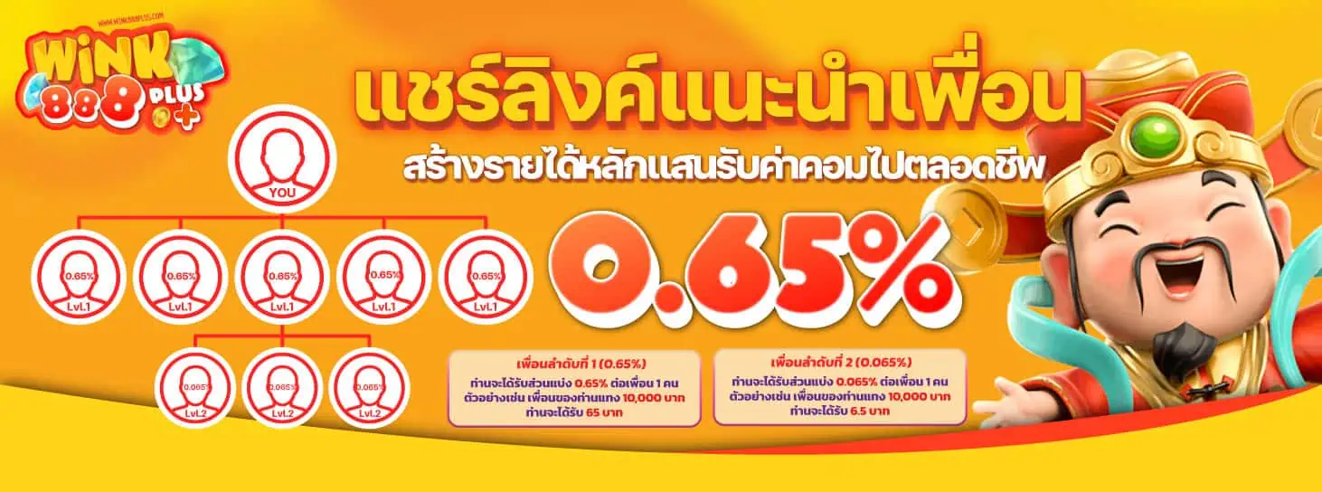 แชร์ลิ้งแนะนำเพื่อน WINK888